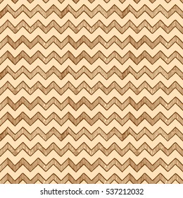 vintage seamless pattern of  zigzag parallel lines. Vector illustration in ink hand drawn style. 