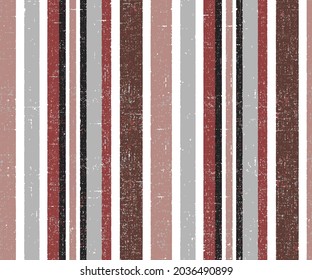 Vintage Seamless retro abstract pattern with vertical stripes. Vector pattern with textured bold stripes maroon autumn pattern.