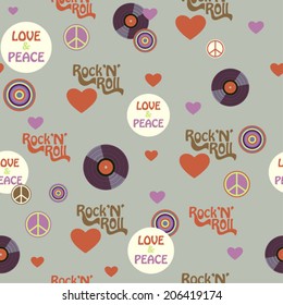vintage seamless rock and roll pattern