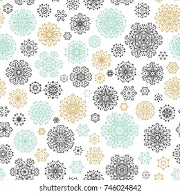 Vintage Seamless snowflakes pattern for winter Christmas holidays. And also includes EPS 10 vector