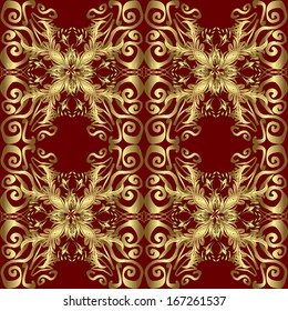 Vintage seamless texture on red background