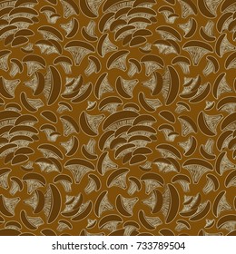 vintage seamless texture with oysters mushrooms for your design