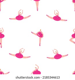 Vintage seamless vector background with ballerinas.