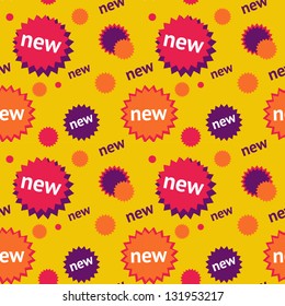 Vintage seamless vector background with New stickers