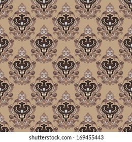 Vintage seamless vector damask background
