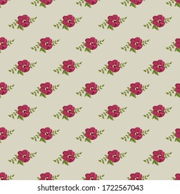 Vintage seamless vector pattern with flowers. Floral design for textiles. Decorative background for printing.