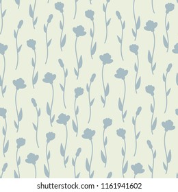 Vintage, seamless, vector patterns of flowers. In Scandinavian style. For textiles, wallpapers, designer paper, etc.