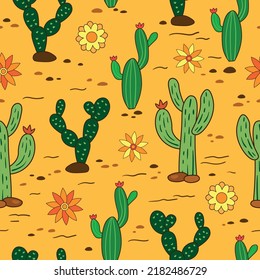 Vintage seamless vector western pattern. Arizona desert vibes pattern for printing and decoration and scrapbooking