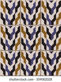 Vintage seamless wall tiles of arrow geometry, Moroccan, Portuguese.
Vintage tile patterns can be used for wallpaper, pattern fills, web page background, surface textures.