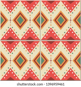 Vintage seamless wall tiles of  Ethnic vector pattern.Mexican style. 
Vintage tile patterns can be used for wallpaper, pattern fills, web background, surface textures.