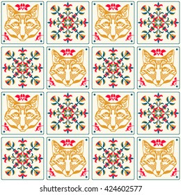 Vintage seamless wall tiles pattern