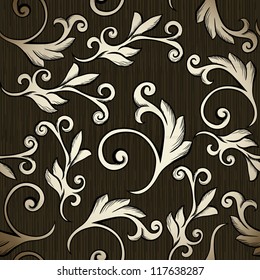 Vintage seamless wallpaper, elegant vintage pattern, luxury brown style
