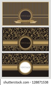 Vintage seamless wallpaper with a frame