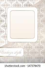 Vintage seamless wallpaper with frame.