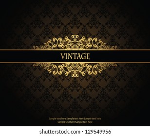 Vintage seamless wallpaper with a ribbon