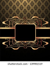 Vintage seamless wallpaper with a ribbon and frame.