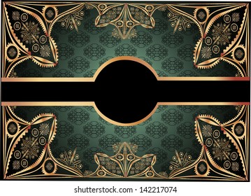 Vintage seamless wallpaper with a ribbon and frame.