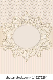 Vintage seamless wallpaper with a ribbon and frame in pastel colors.