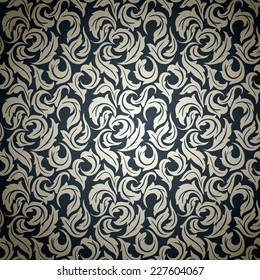 Vintage seamless wallpaper, textile pattern, abstract floral