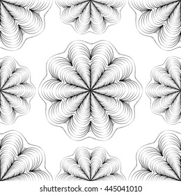Vintage seamless Wallpaper, wrapping paper, retro, vector illustration of a pattern of seashells on a white background, circular pattern of individual marine design