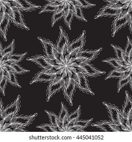 Vintage seamless Wallpaper, wrapping paper, retro, vector illustration of floral pattern on dark background, circular pattern, customized design