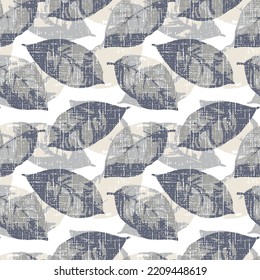 Vintage seamless winter leaf pattern with hand drawn leaves. Vector.Seamless pattern with leaves prints.