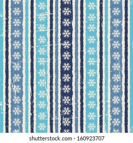 Vintage seamless winter pattern in blue and white.