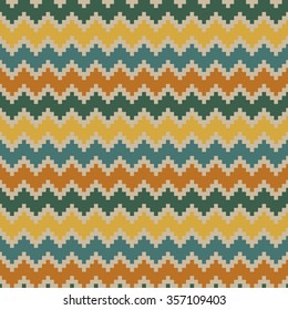 Vintage seamless zigzag pattern in soothing colors. Vector illustration