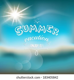 Vintage seaside poster. Vector