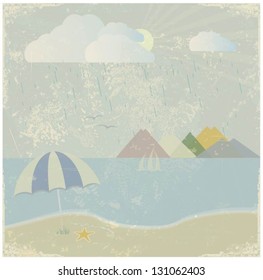 Vintage seaside vector background
