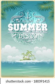 Vintage seaside view poster