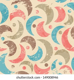 vintage semicircle seamless pattern with grunge effect