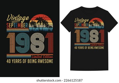 Vintage september 1981 T-shirt design.