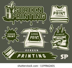 Vintage Serigraphy elements collection