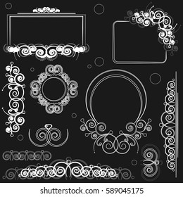 vintage set of black and white. decor
