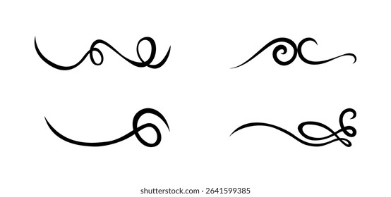 Vintage Set of calligraphic swashes swirling lines and flourishes