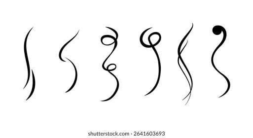 Vintage Set of calligraphic swashes swirling lines and flourishes