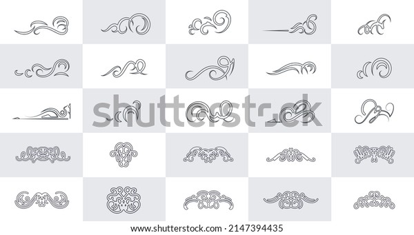 Vintage set decor elements for wedding cards,\
decorating valentines, vector framing title of different printed\
products. Vintage patterns, frames and weaves on a white\
background. Round business\
icons