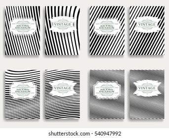 Vintage Set Of Different Geometrical Textured Brochures.