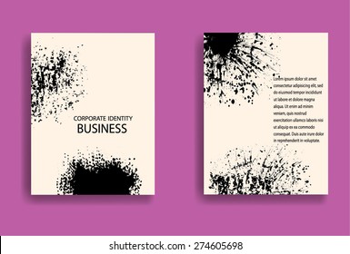 Vintage Set of Different Grunge Textured Brochures. Vector Illustrations. 