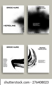 Vintage Set Of Different Grunge Textured Brochures . 