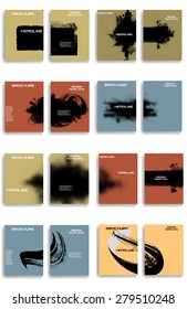 Vintage Set Of Different Grunge Textured Brochures .  Black and White Patterns in Grungy Style .
