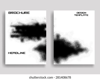 Vintage Set Of Different Grunge Textured Brochures . Retro Flyers ..