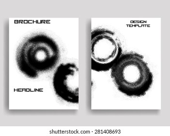 Vintage Set Of Different Grunge Textured Brochures . Retro Flyers .