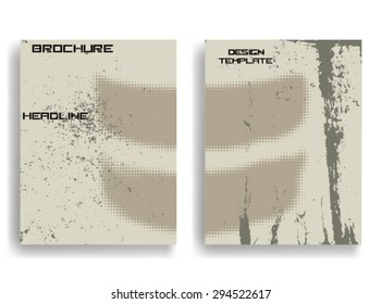 Vintage Set Of Different Grunge Textured Brochures . Retro Flyers , Banners , Posters