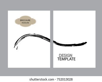 Vintage Set Of Different Grunge Textured Brochures . Black and White Patterns in Grungy Style .
