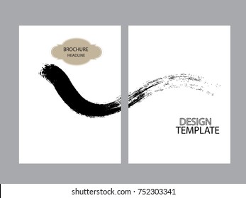 Vintage Set Of Different Grunge Textured Brochures . Black and White Patterns in Grungy Style .
