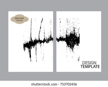 Vintage Set Of Different Grunge Textured Brochures . Black and White Patterns in Grungy Style .
