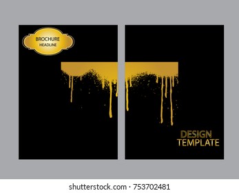 Vintage Set Of Different Grunge Textured Brochures . Black and White Patterns in Grungy Style .
