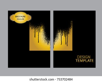 Vintage Set Of Different Grunge Textured Brochures . Black and White Patterns in Grungy Style .
